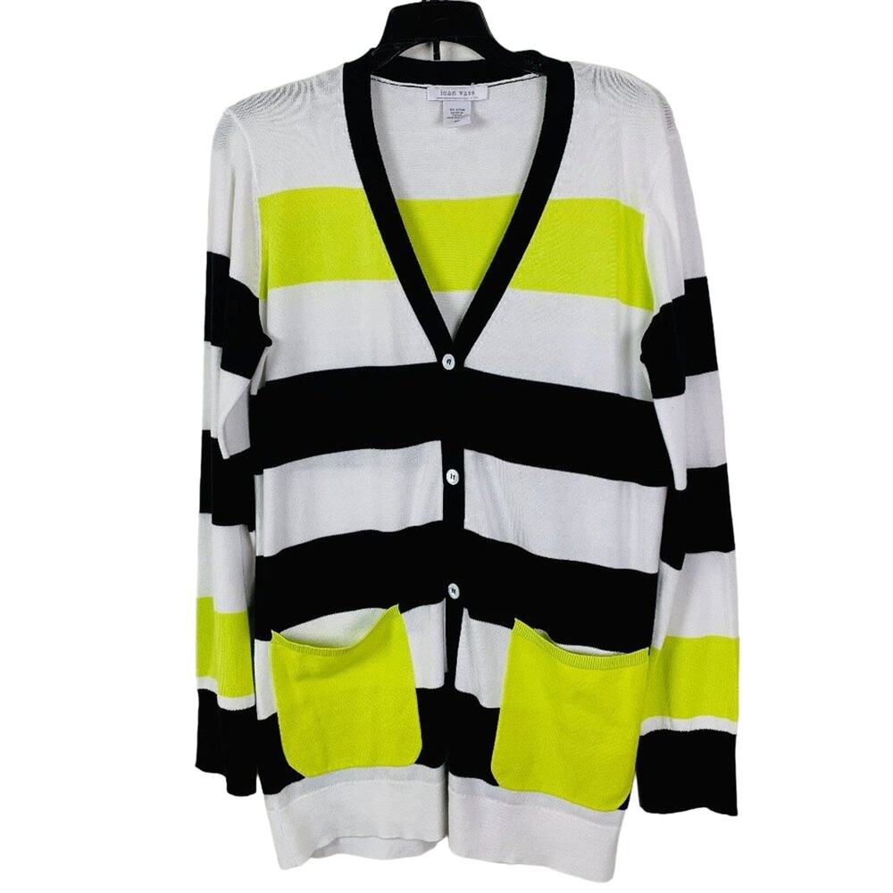 Joan Vass Neon Striped‎ Long Cardigan